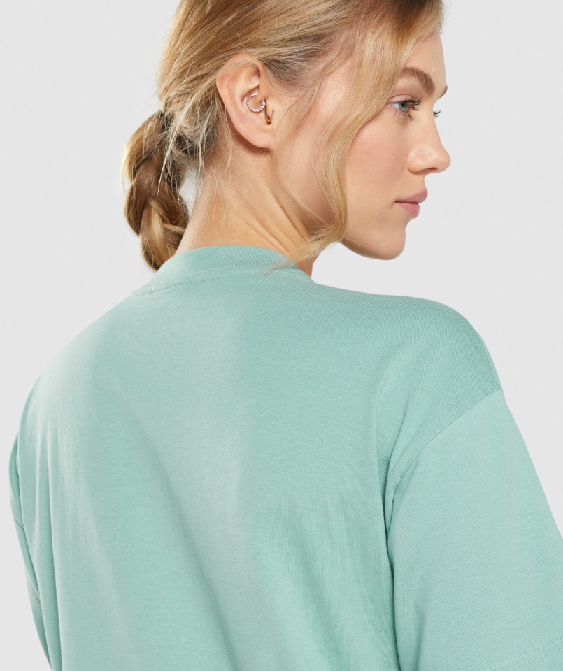 Gymshark Edzés Túlméretezett Póló Maya Kék