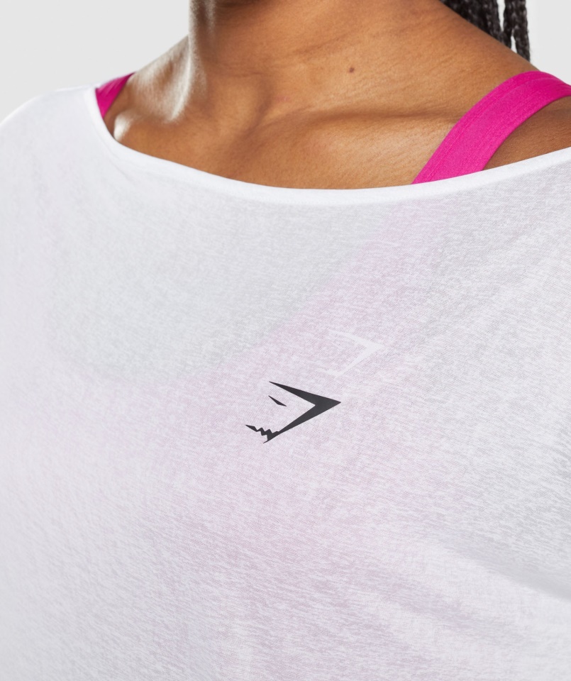 Gymshark Edzés Túlméretezett Felső Fehér