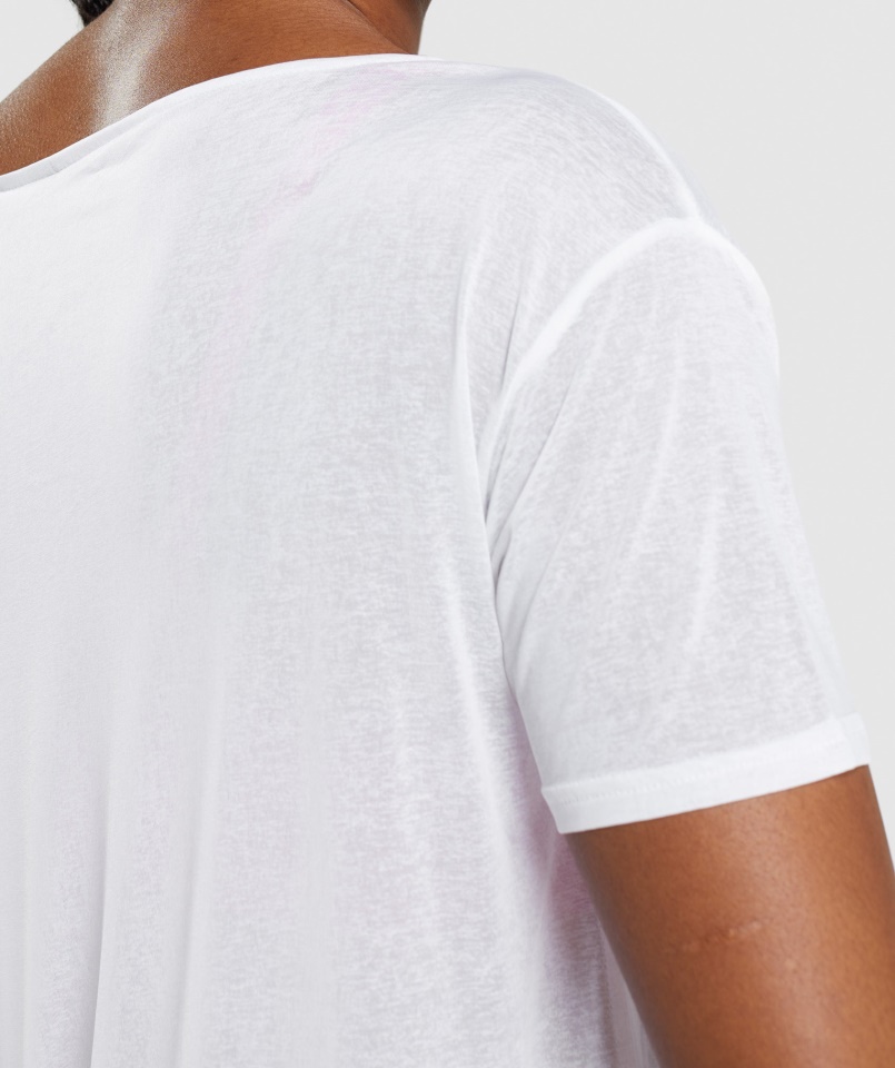 Gymshark Edzés Túlméretezett Felső Fehér