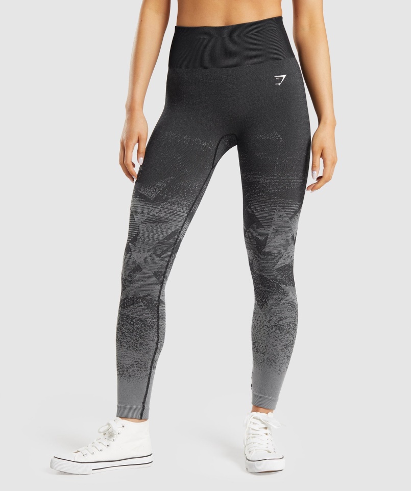 Gymshark Háromszög-fekete Adapt Ombre Varrat Nélküli Leggings