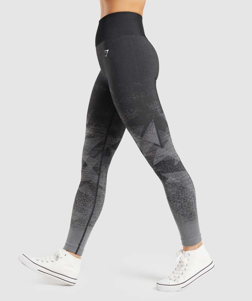 Gymshark Háromszög-fekete Adapt Ombre Varrat Nélküli Leggings