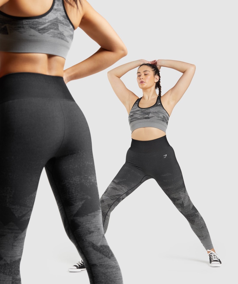 Gymshark Háromszög-fekete Adapt Ombre Varrat Nélküli Leggings