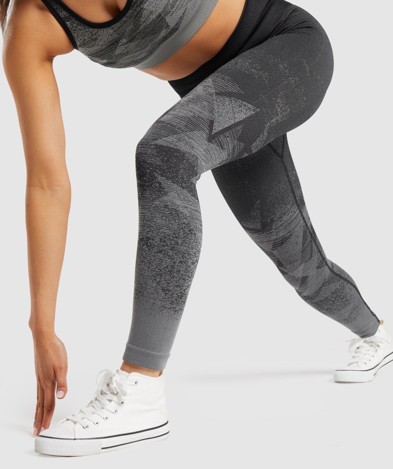 Gymshark Háromszög-fekete Adapt Ombre Varrat Nélküli Leggings