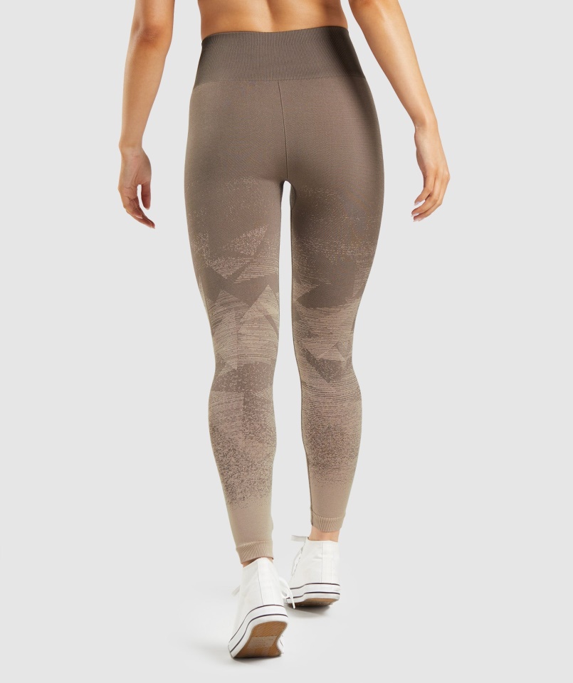 Gymshark Háromszög-penny Barna Adapt Ombre Varrat Nélküli Leggings