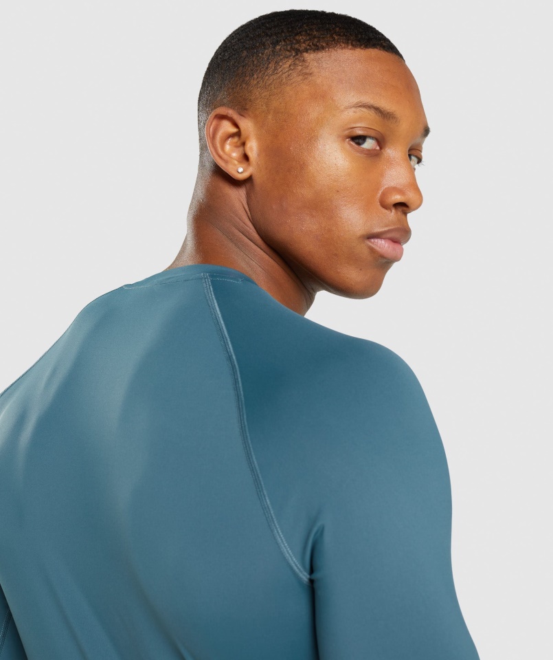 Gymshark Toszkán Kékeszöld Elem Baselayer Hosszú Ujjú Póló