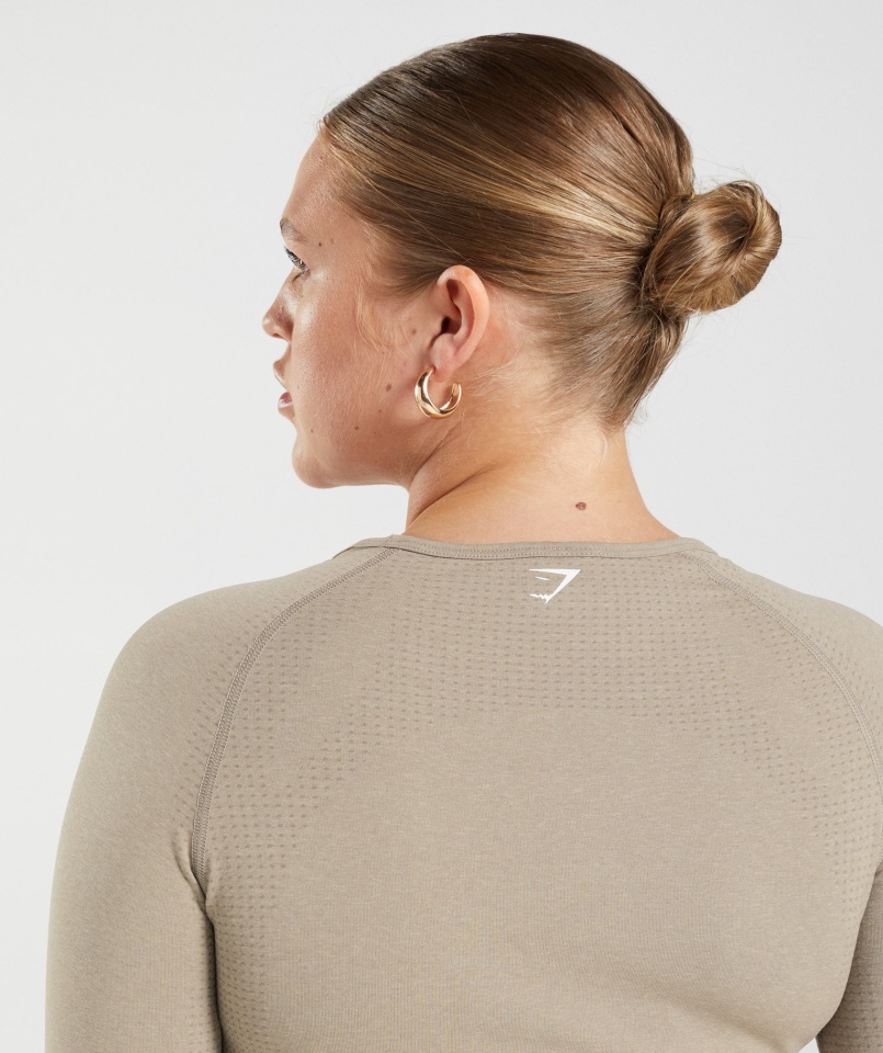 Gymshark Vanília Barna Márga Vital Seamless 2.0 Crop Top