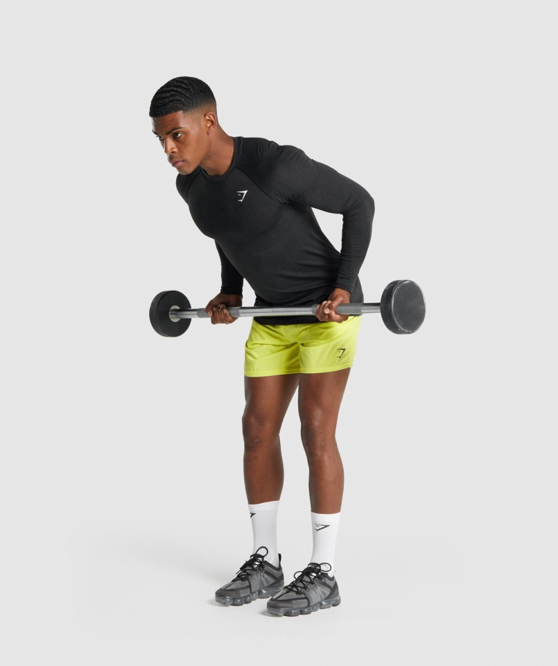 Gymshark Vital Light Varrat Nélküli Hosszú Ujjú Póló Fekete Márga