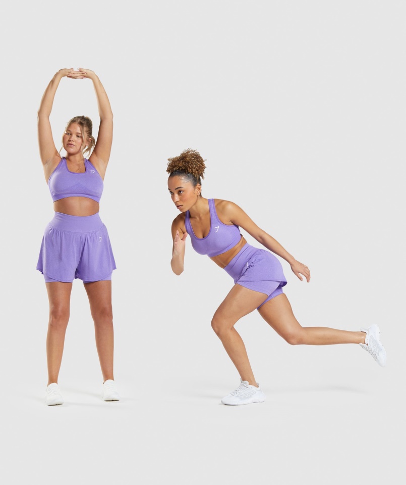 Gymshark Vital Varrat Nélküli 2.0 2 Az 1-ben Rövidnadrág Világos Lila Márga