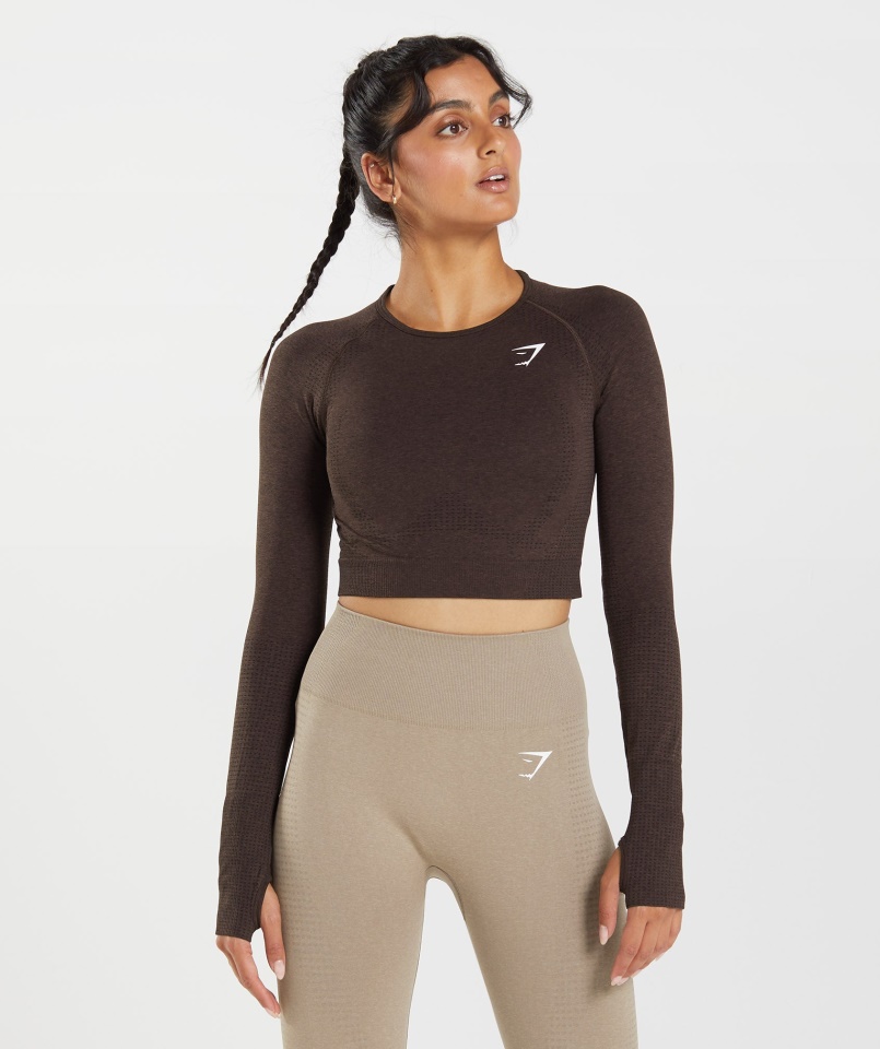 Gymshark Vital Seamless 2.0 Crop Top Cseresznyebarna Márga