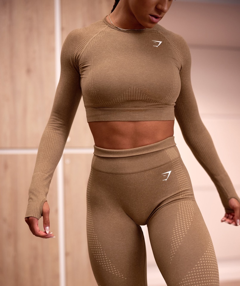 Gymshark Vital Seamless 2.0 Crop Top Fawn Márga