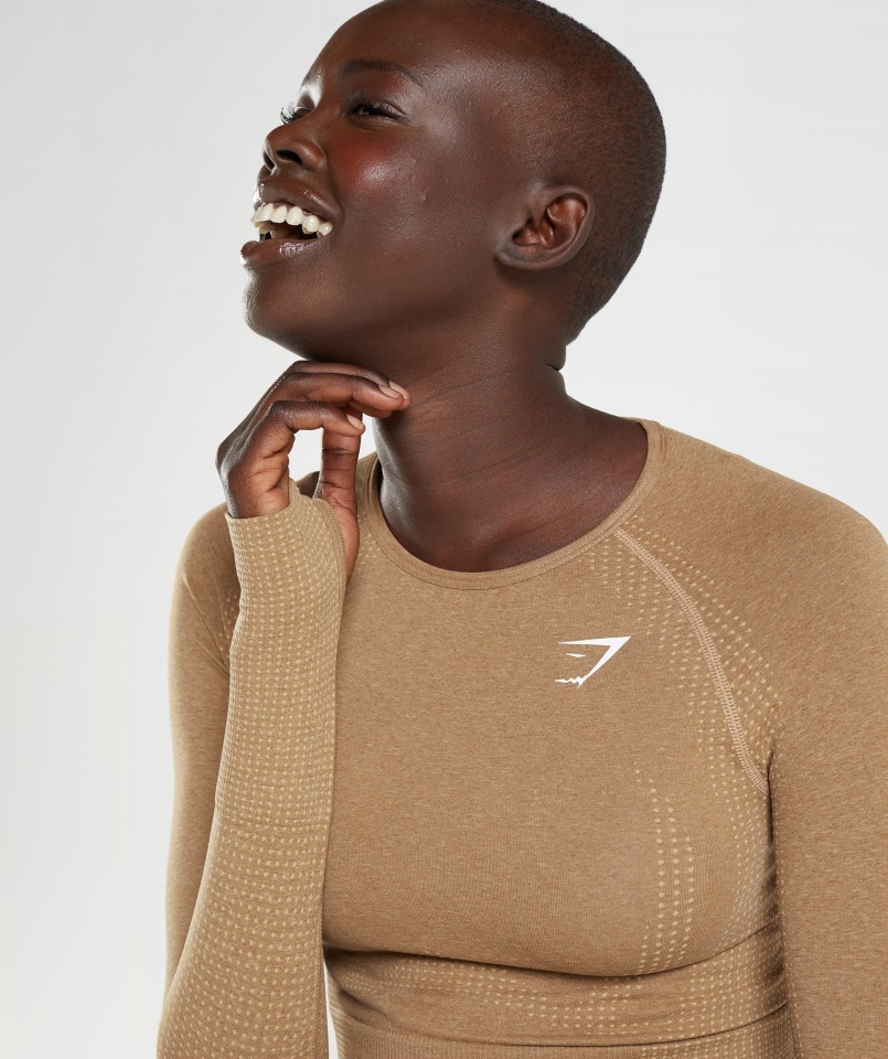 Gymshark Vital Seamless 2.0 Crop Top Fawn Márga