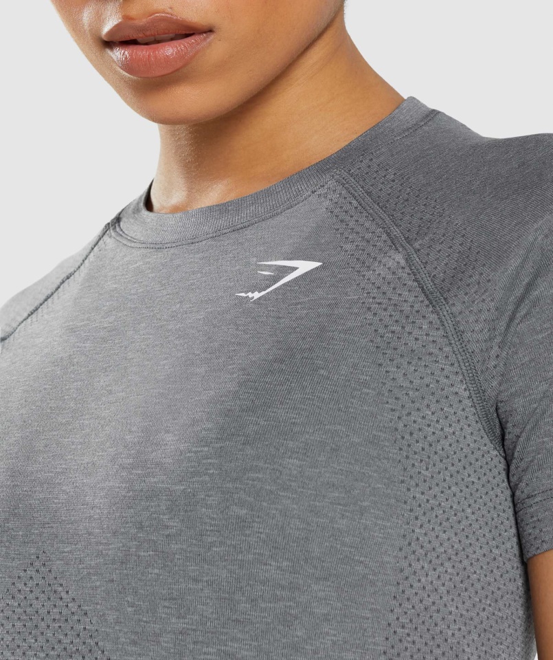Gymshark Vital Seamless 2.0 Világos Póló Füstös Szürke Márga