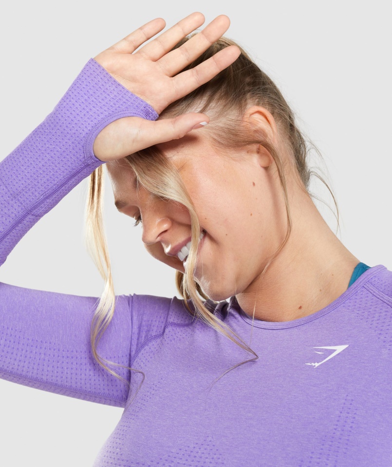 Gymshark Vital Varrat Nélküli 2.0 Hosszú Ujjú Felső Világos Lila Márga