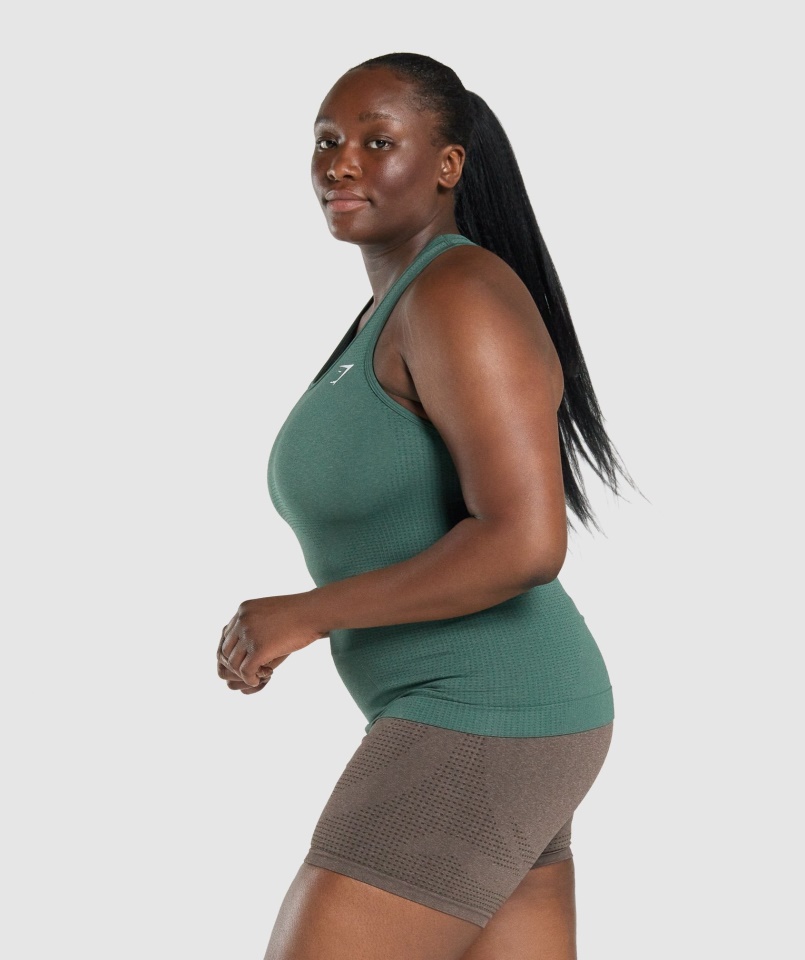 Gymshark Vital Varrat Nélküli 2.0 Mellény Sötétzöld Márga