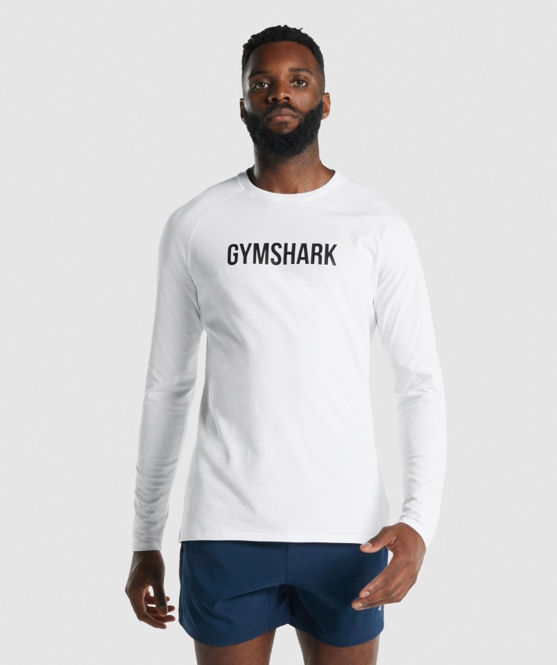 Gymshark Fehér Apollo Hosszú Ujjú Póló