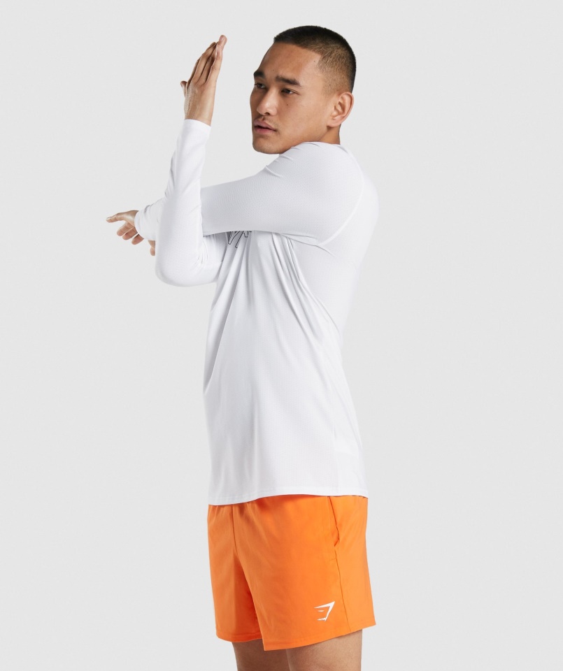 Gymshark White érkezés Grafikus Hosszú Ujjú Póló