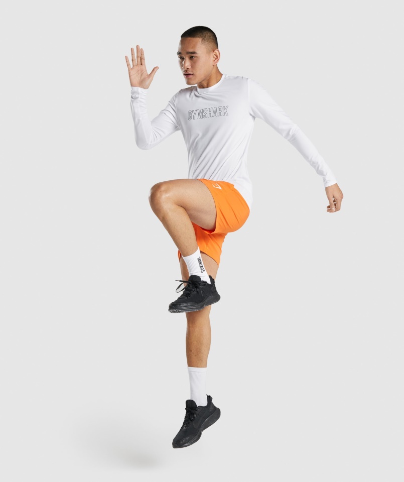 Gymshark White érkezés Grafikus Hosszú Ujjú Póló