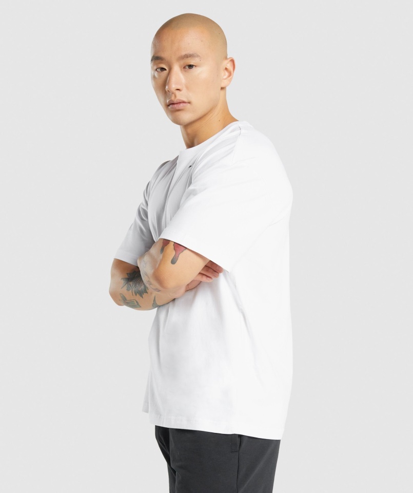 Gymshark Fehér Esszenciális Túlméretezett Póló