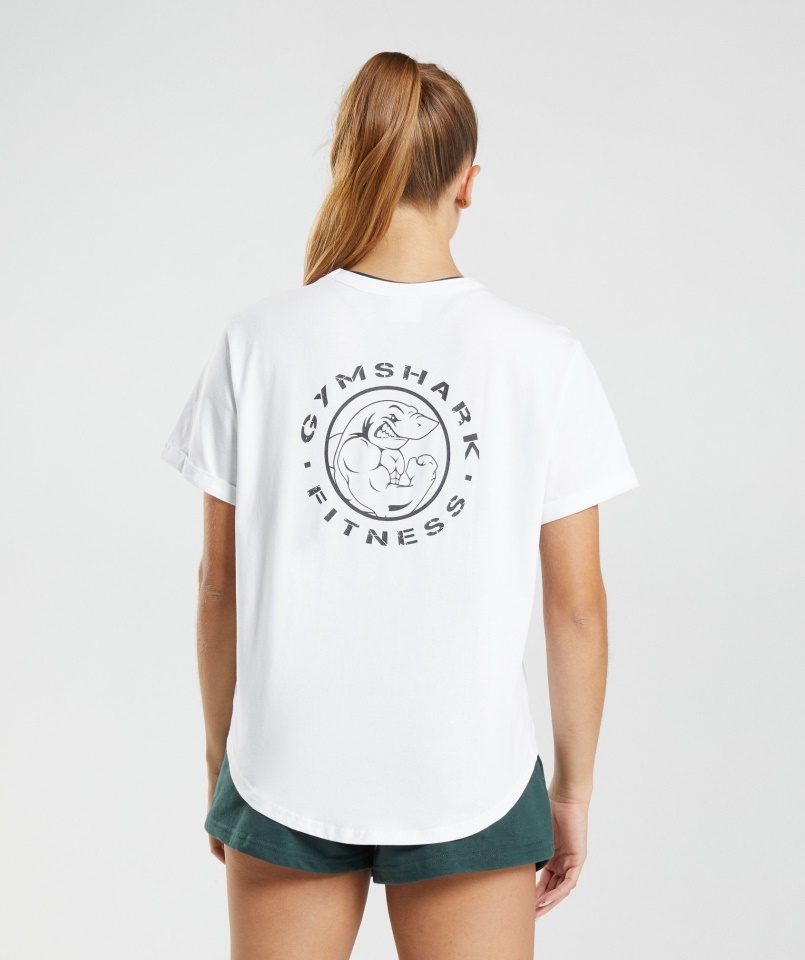 Gymshark Fehér örökölt Grafikus Póló