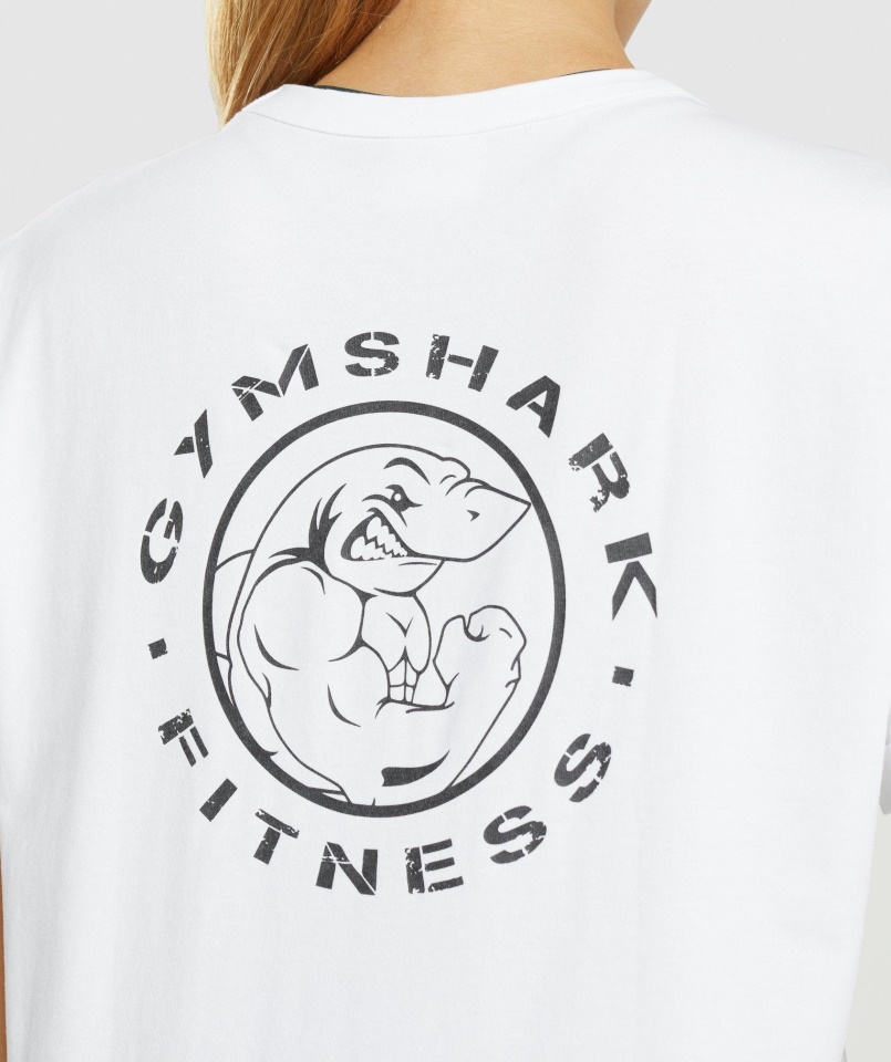 Gymshark Fehér örökölt Grafikus Póló