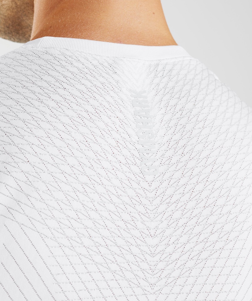 Gymshark Fehér-világosszürke Csúcsú Varrat Nélküli Tartály