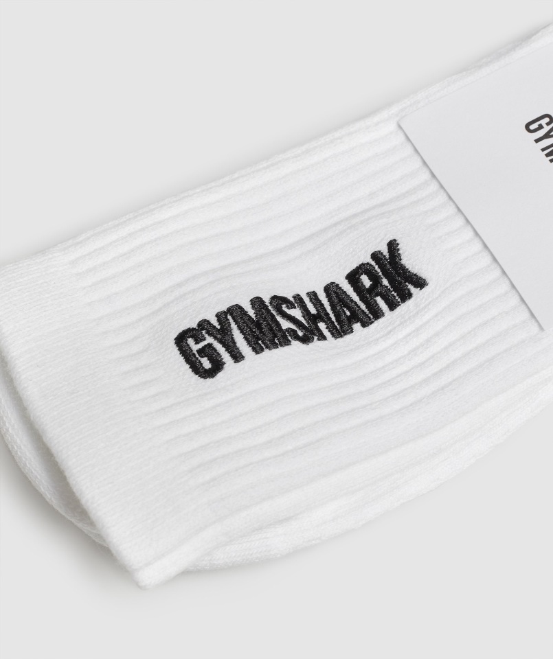 Gymshark Fehér Prémium Hímzett Legénységi Zokni 1db