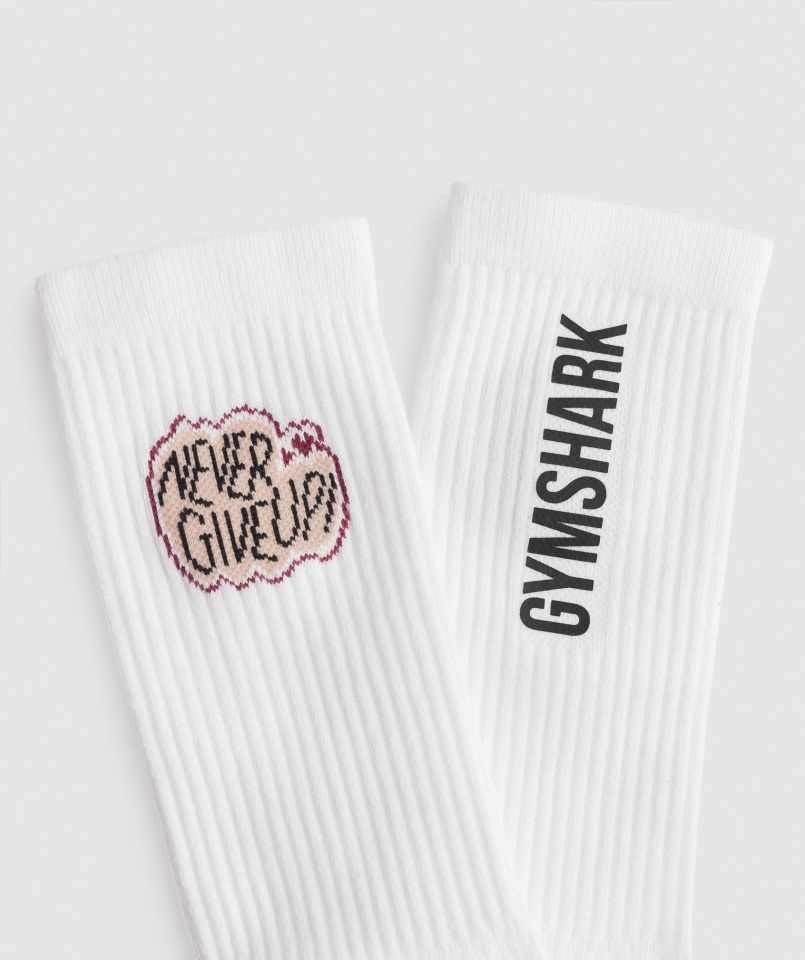 Gymshark Fehér Matricacsomag Soha Ne Add Fel A Legénységi Zoknit 1 Db