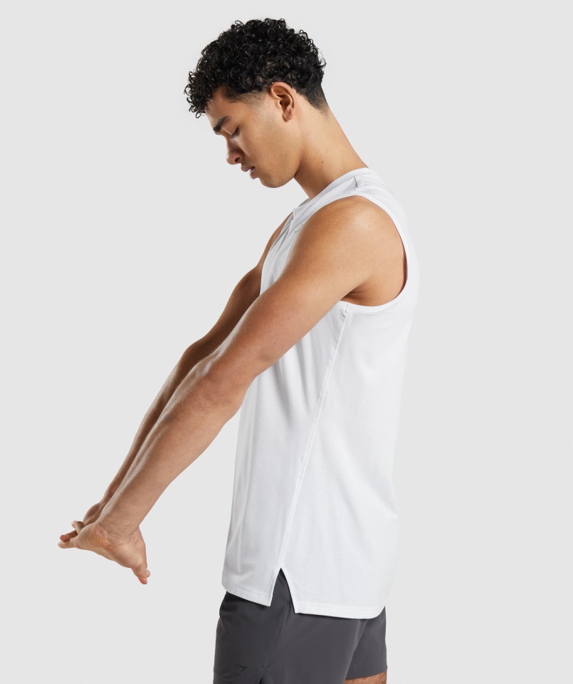Gymshark White Studio Amplify Tank