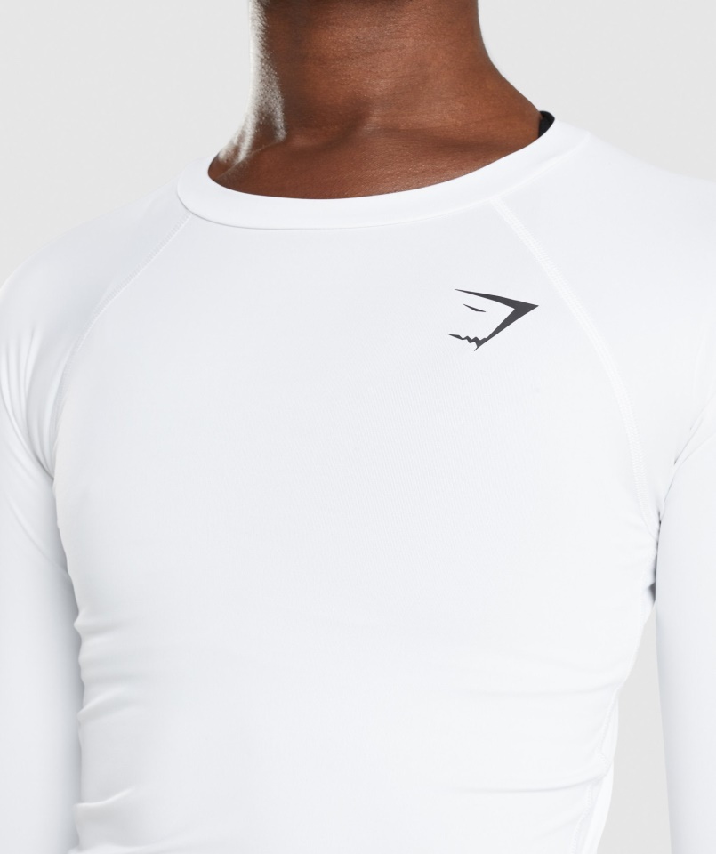 Gymshark Fehér Gyakorló Baselayer Hosszú Ujjú Felső