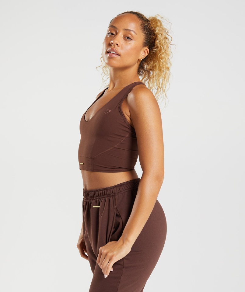 Gymshark Whitney Crop Tank Rekindle Brown