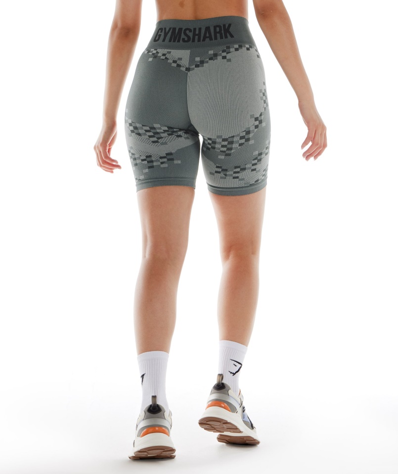 Gymshark Wtflex Cyborg Varrat Nélküli Kerékpáros Rövidnadrág Szénszürke-fekete-világosszürke