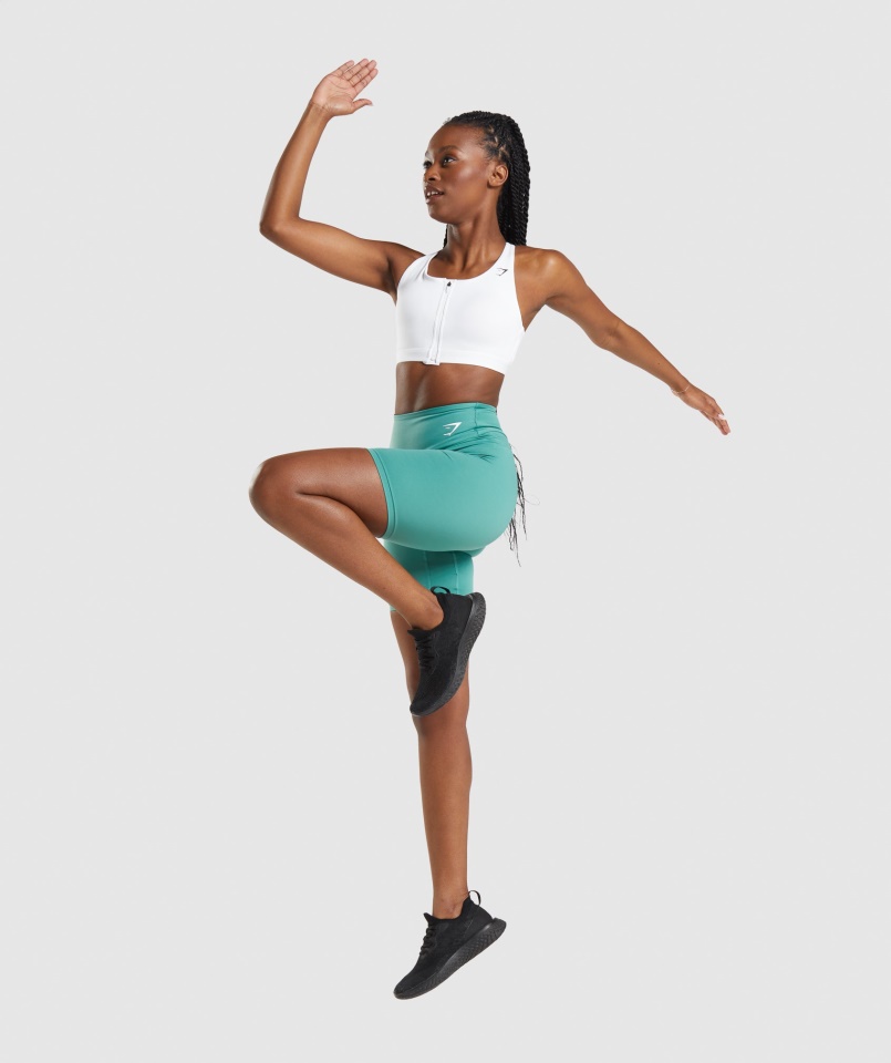 Gymshark Cipzáras Sportmelltartó Fehér