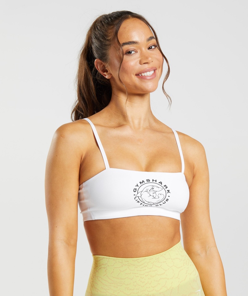Legacy Bandeau Melltartó Fehér Gymshark