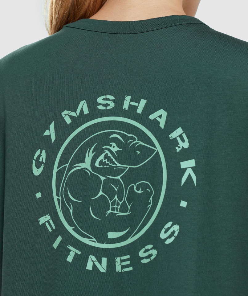 örökölt Grafikus Póló Sötétzöld Gymshark
