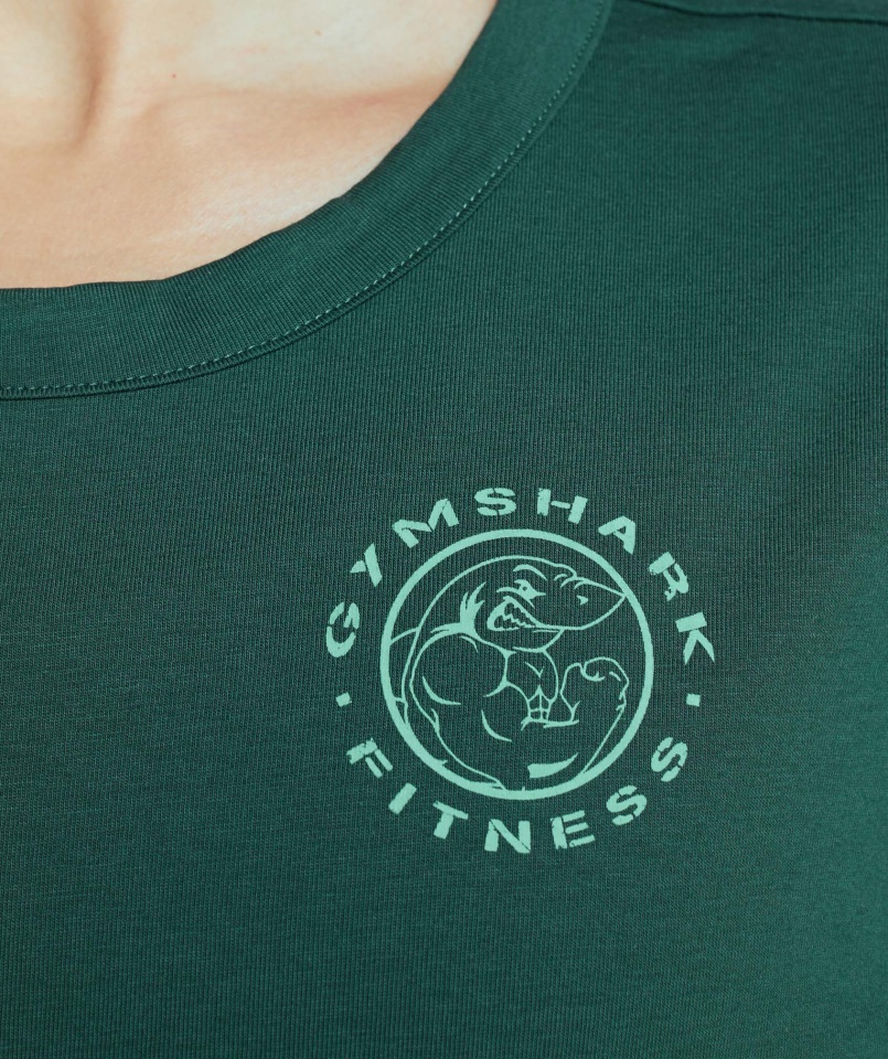örökölt Grafikus Póló Sötétzöld Gymshark