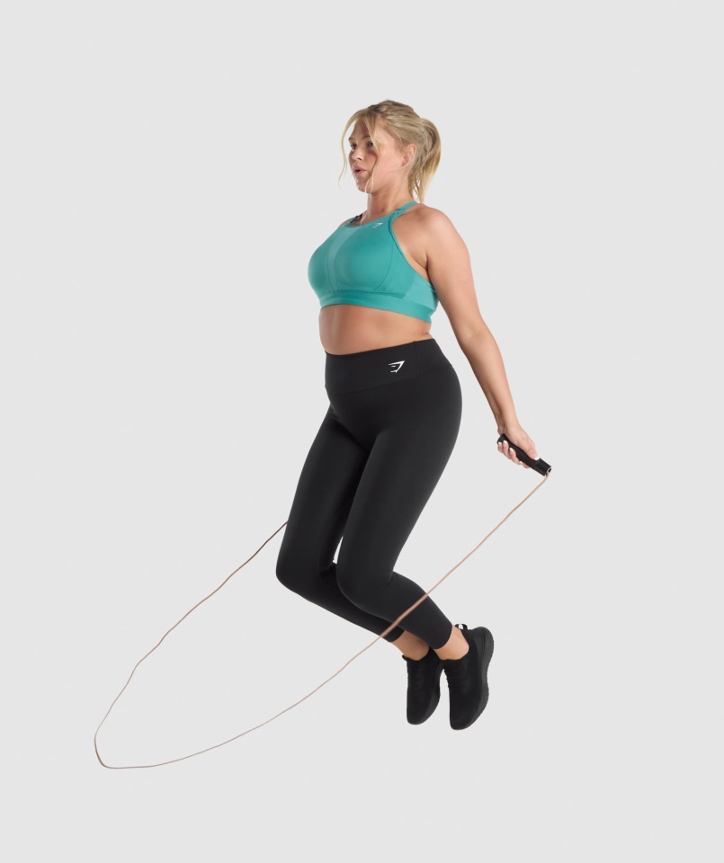 Hálós Nyakkivágású Sportmelltartó Kékeszöld Gymshark