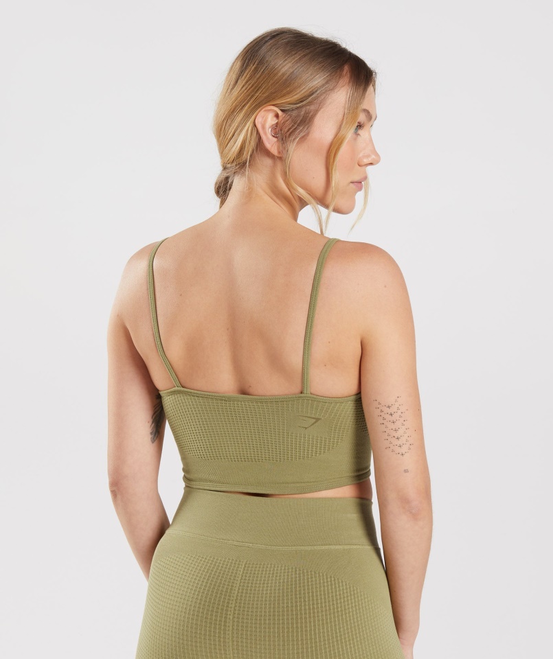 Szünet Zökkenőmentes Bralette Griff Zöld Gymshark