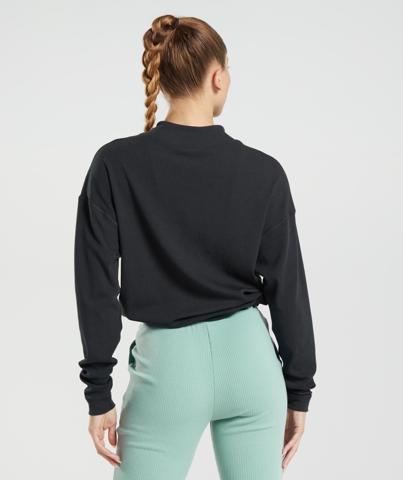 Szünet Cipzáras Kabát Fekete Gymshark