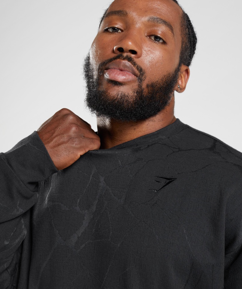 Power Crew Black Print Gymshark