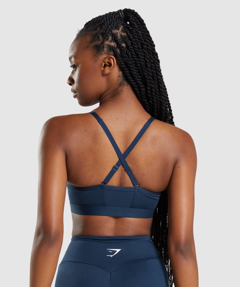 Ruched Sportmelltartó Navy Gymshark