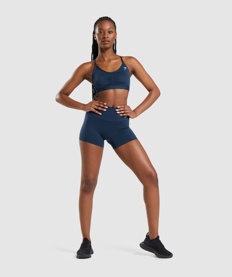 Ruched Sportmelltartó Navy Gymshark