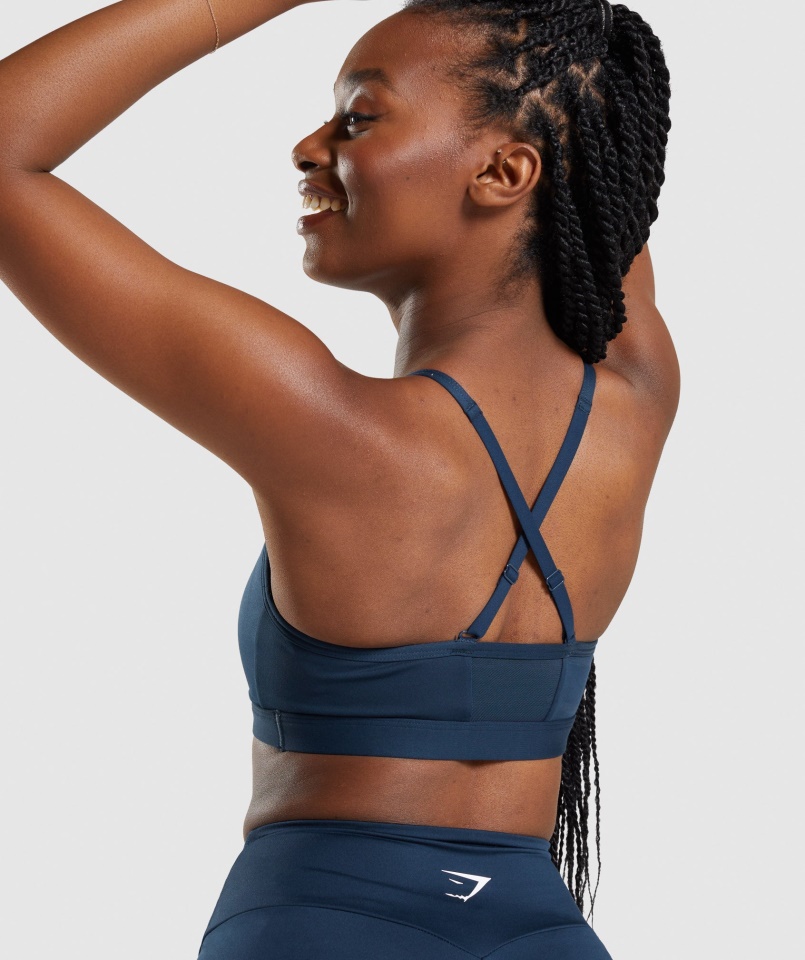 Ruched Sportmelltartó Navy Gymshark