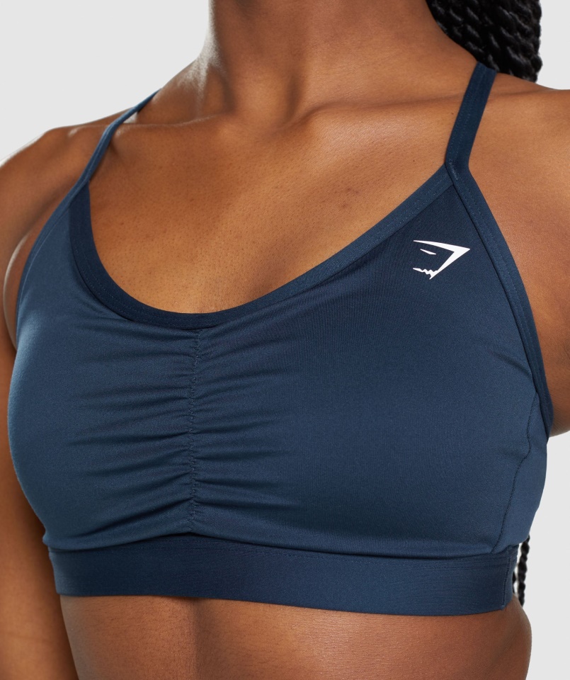 Ruched Sportmelltartó Navy Gymshark