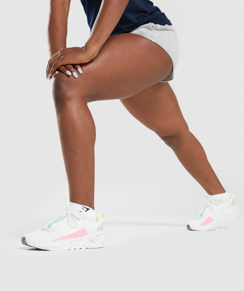 Cápafejű Hímzett Negyed Zokni 2db Fehér Gymshark