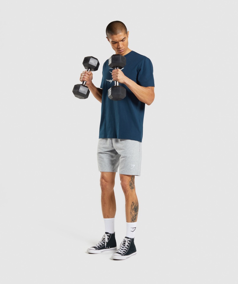 Cápafej Töltetű Póló Sötétkék Gymshark