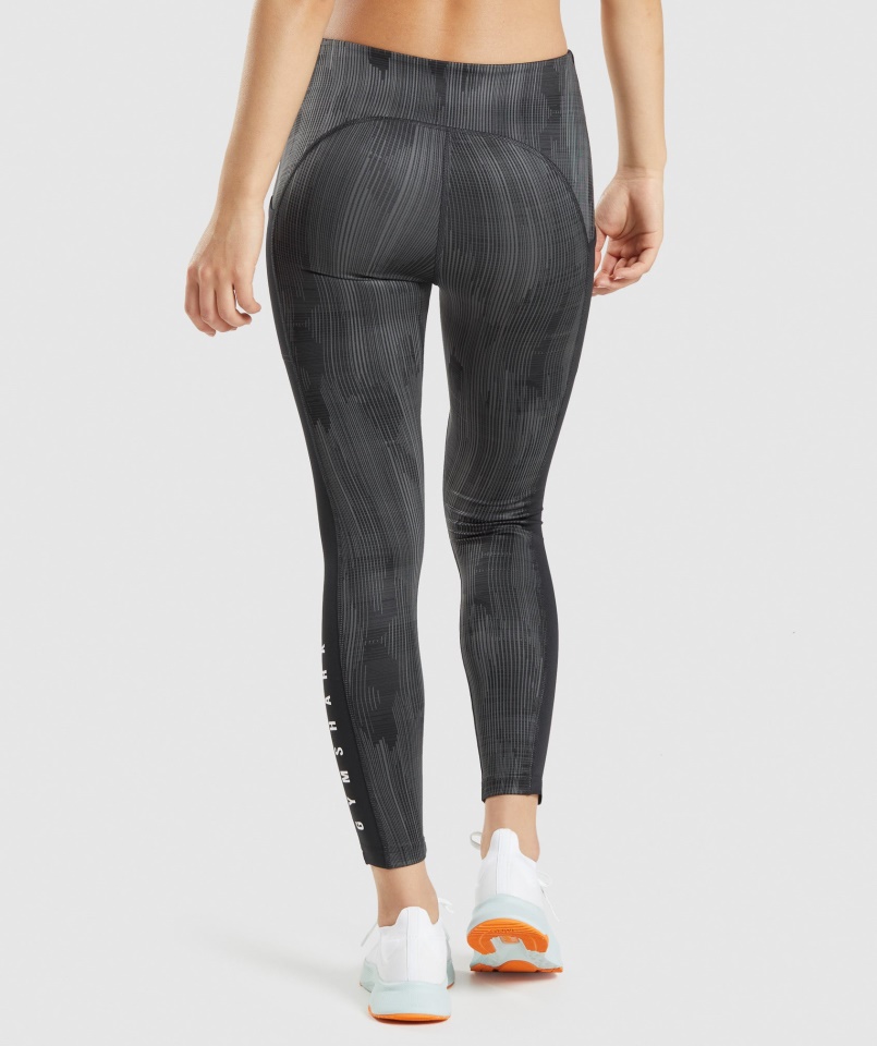 Sport Leggings Fekete Mintás Gymshark