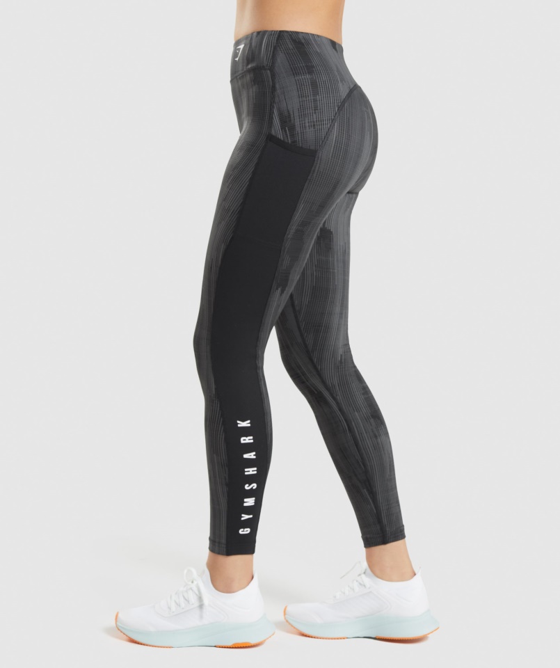 Sport Leggings Fekete Mintás Gymshark
