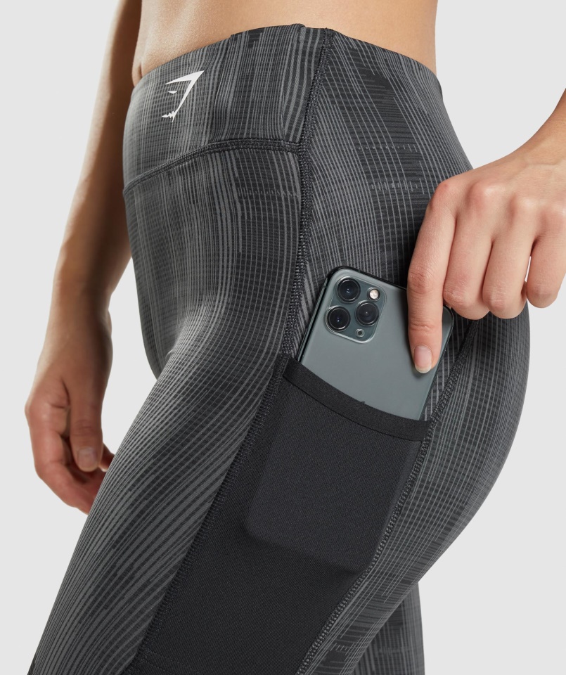 Sport Leggings Fekete Mintás Gymshark