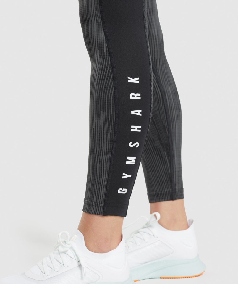 Sport Leggings Fekete Mintás Gymshark