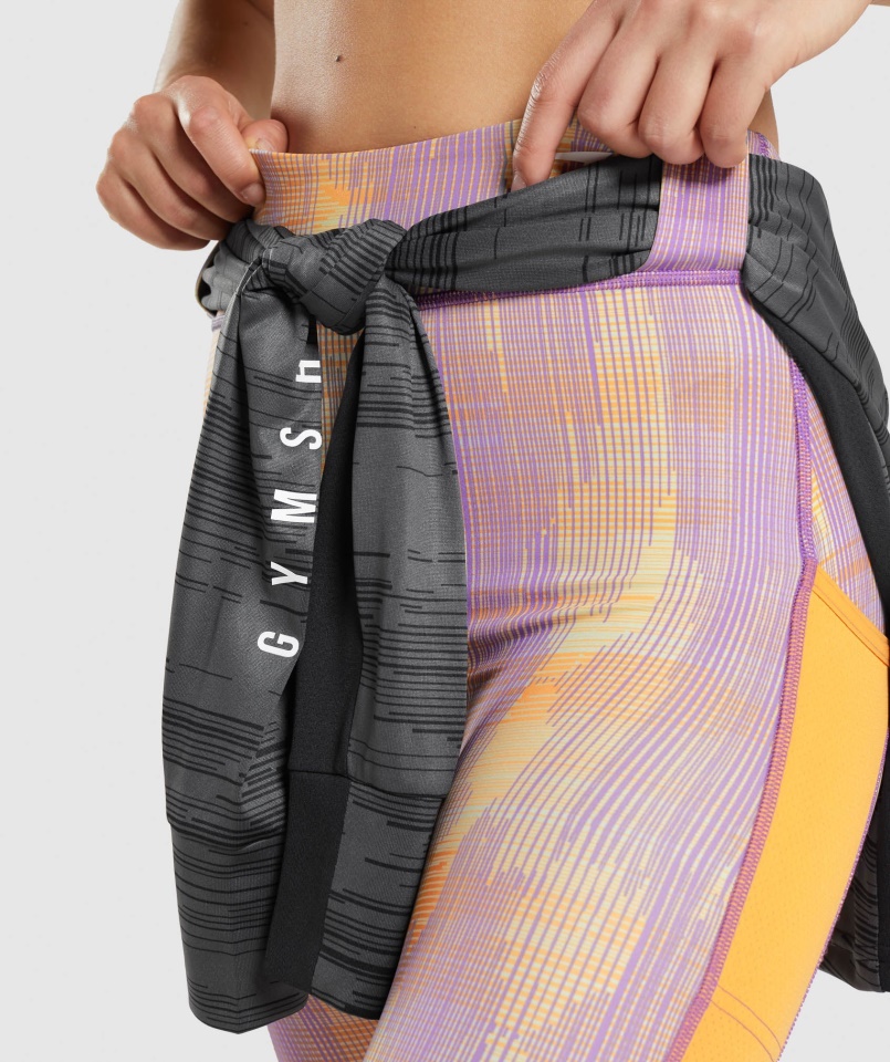 Sport Leggings Narancssárga Mintás Gymshark